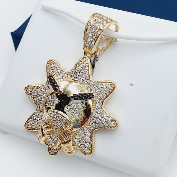 "14K Gold Plated Cubic Zircon Pendant, INUS1BR227 - Picture 2 of 9